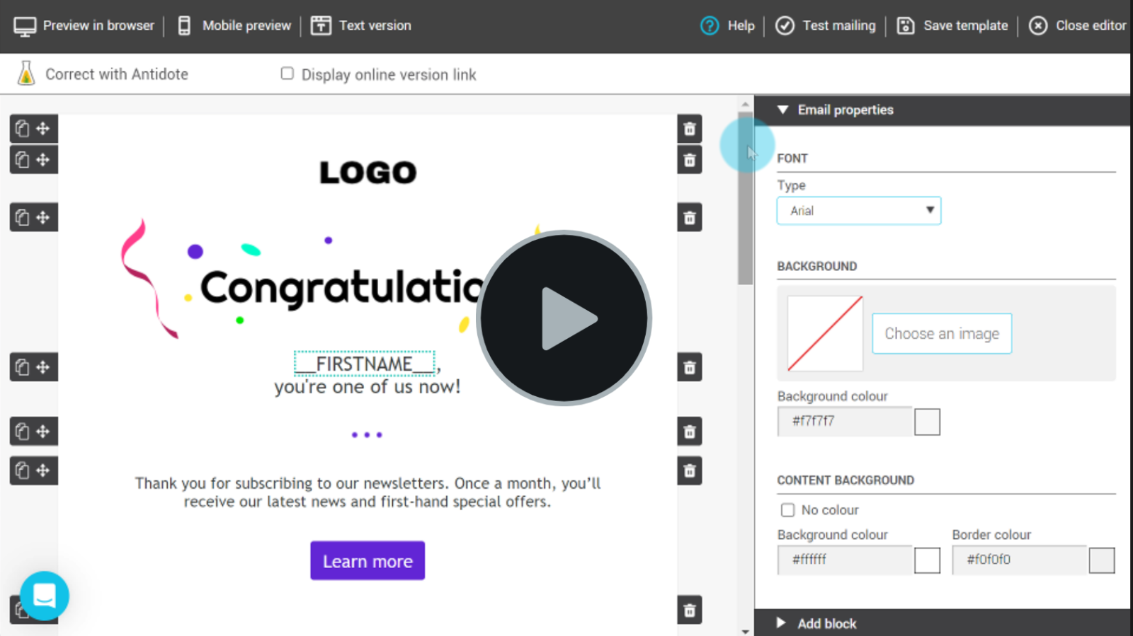 Video-tutorial-footer-customization